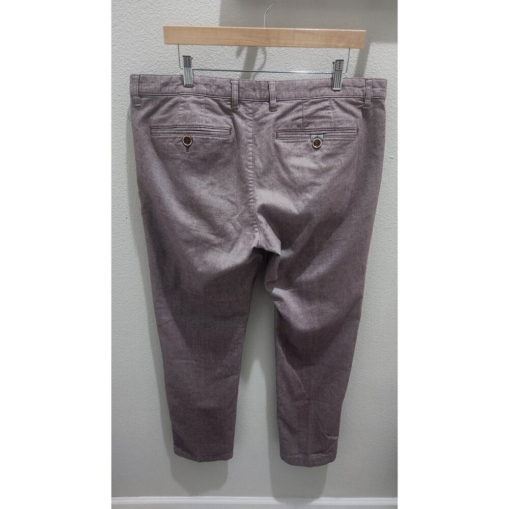 Ted Baker London Pants Mens 38R Flat Front Mid Rise Straight Leg Trousers Cotton - Picture 4 of 11